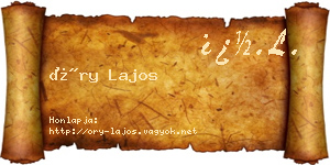 Őry Lajos névjegykártya